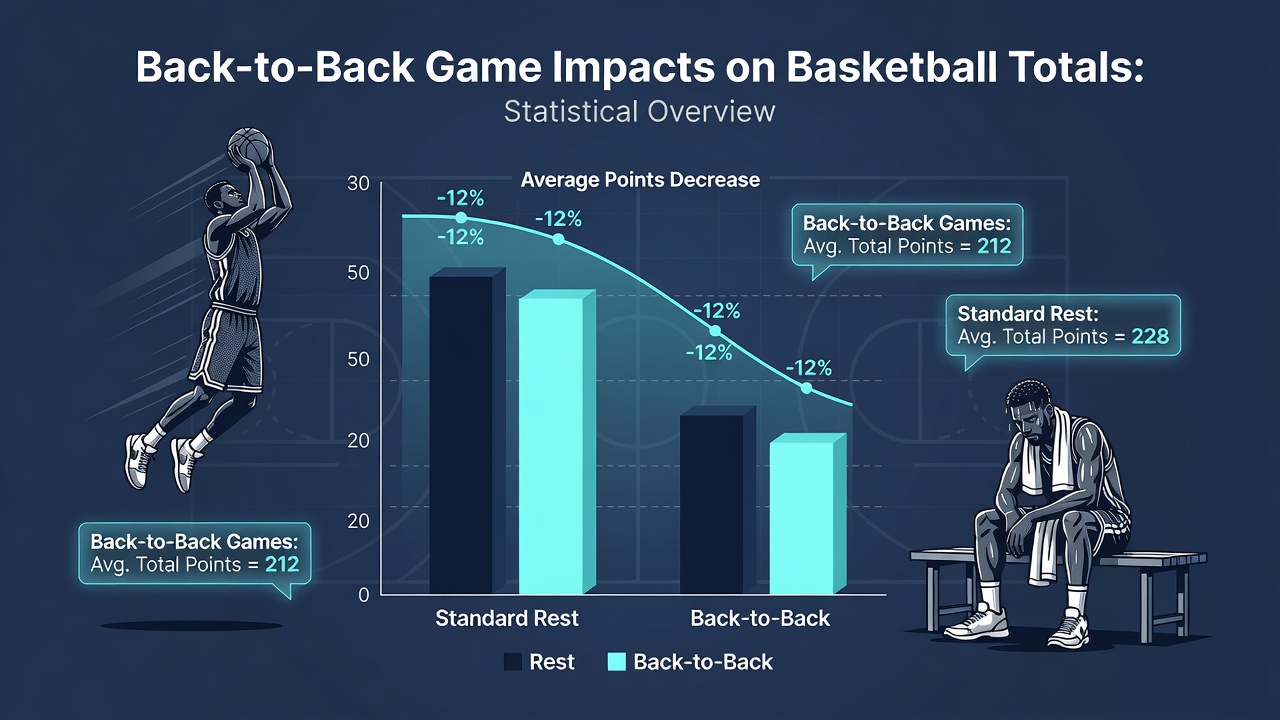 Detaillierte Grafik zu Punktetrends bei Back-to-Back-Spielen im Basketball