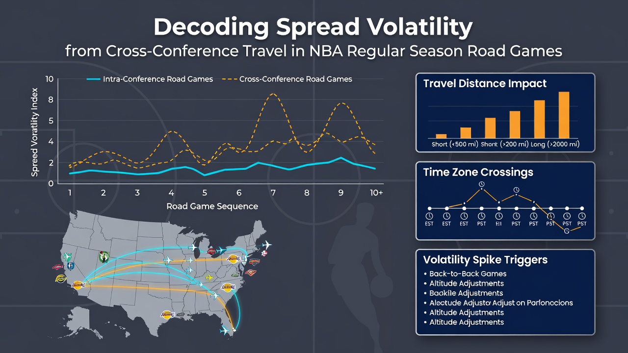 Datenvisualisierung zu Spread-Schwankungen nach Cross-Conference-Reisen