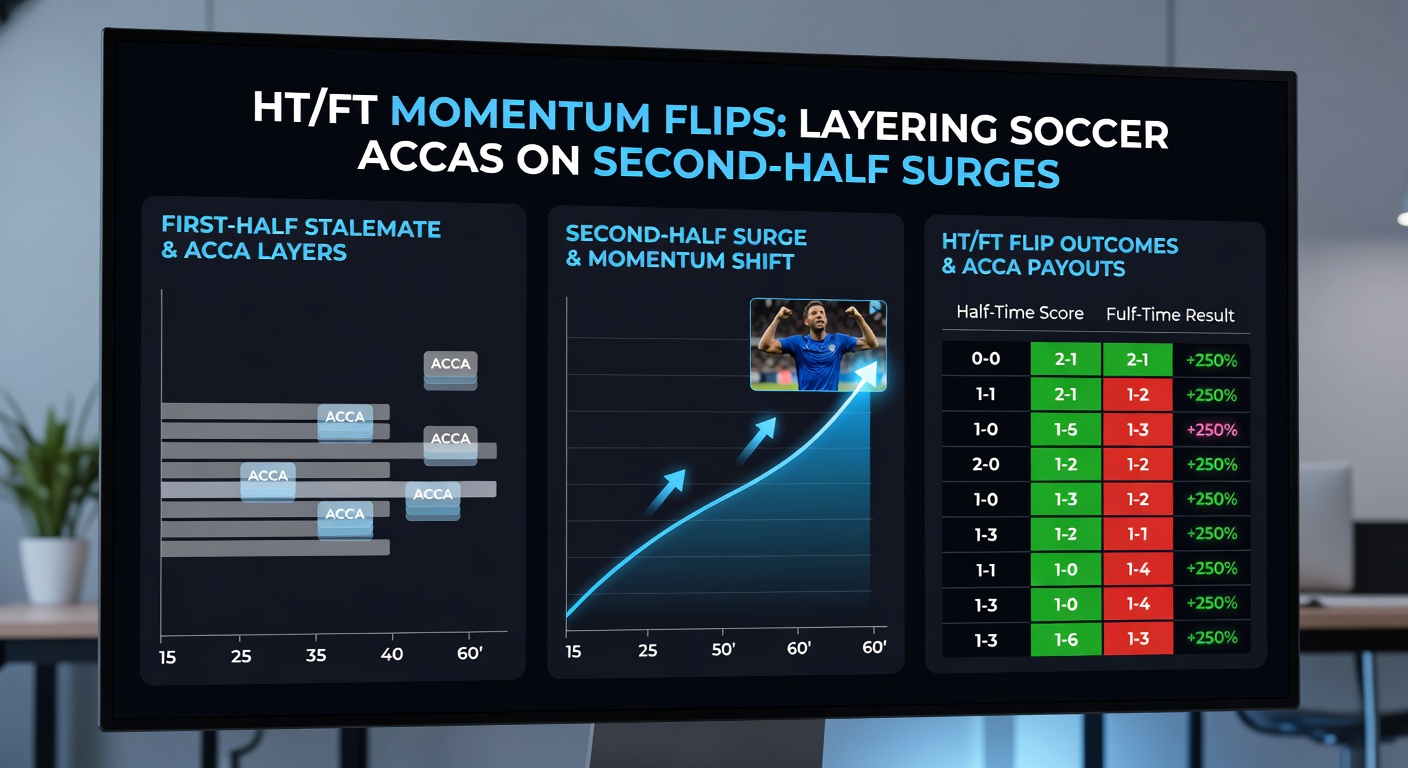 Datenvisualisierung von Momentum-Flips in europäischen Fußballligen mit HT/FT-Quotenentwicklungen