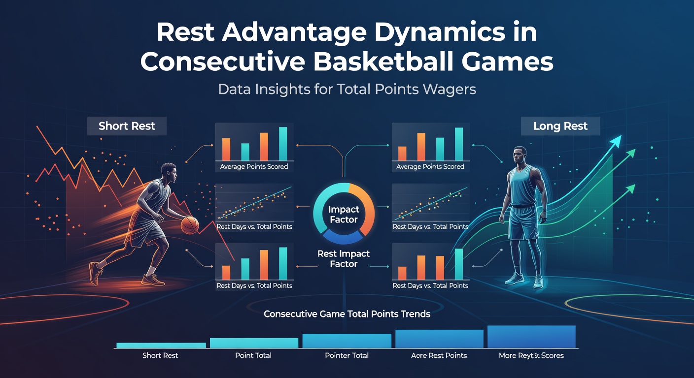 Datenvisualisierung zu Ruhevorteilen bei Basketball-Teams in aufeinanderfolgenden Spielen