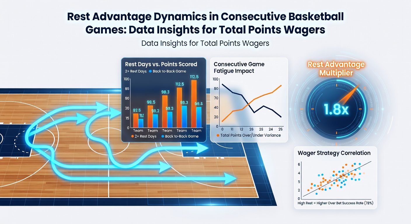 Grafik zu Punktetendenzen in NBA-Spielen mit unterschiedlichen Ruhephasen