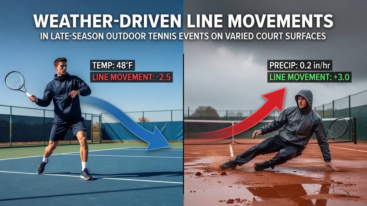 Wetterbedingte Quotenbewegungen bei Outdoor-Tennis-Events in der Spätsaison auf variierenden Court-Oberflächen